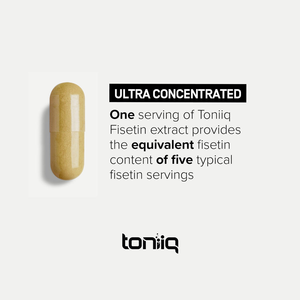 Toniiq Ultra High Purity Fisetin 500mg - 98%+ Higly Purified & Bioavailable Fisetin Supplement with MCT Oil for Absorption - Third-Party Tested Senolytic Supplements for Aging Support - 60 Capsules Toniiq Au supplements