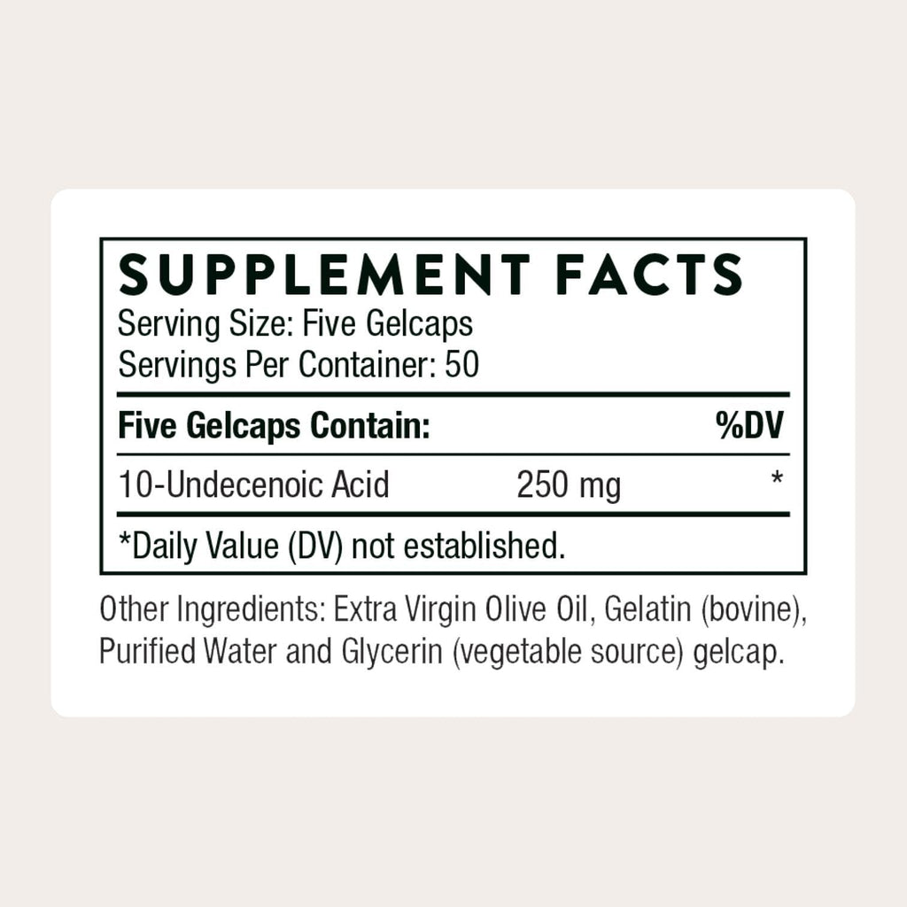 THORNE - Undecylenic Acid (Formerly Formula SF722) - 250 mg of Undecylenic Acid - for a Healthy Balance of Gut & Vaginal Flora* - Gluten Free - 250 Gelcaps - 50 Servings THORNE Au supplements