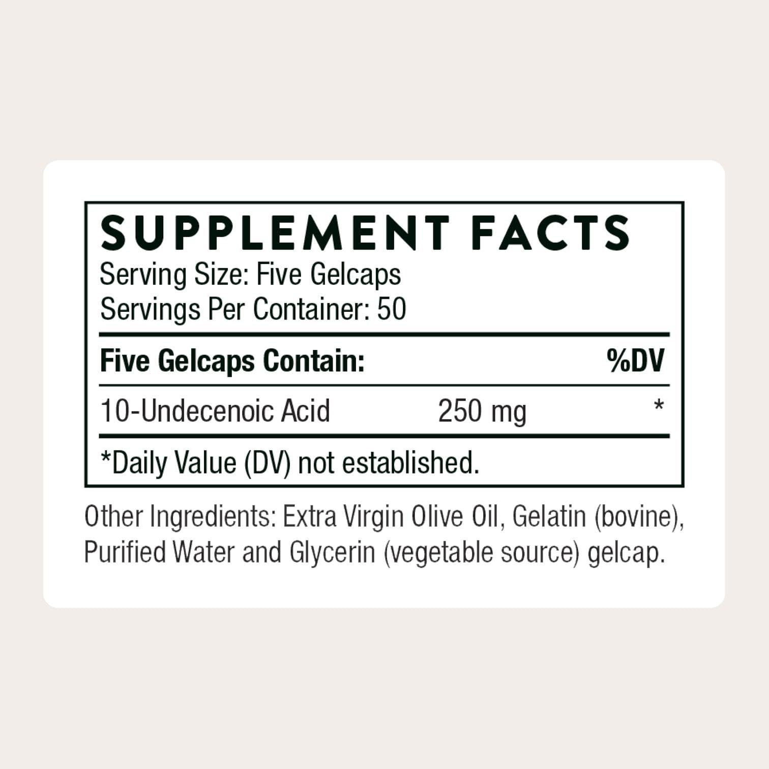 THORNE - Undecylenic Acid (Formerly Formula SF722) - 250 mg of Undecylenic Acid - for a Healthy Balance of Gut & Vaginal Flora* - Gluten Free - 250 Gelcaps - 50 Servings THORNE Au supplements