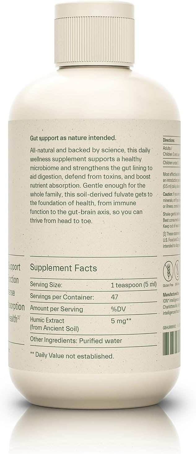 ION* Intelligence of Nature Gut Support Liquid Supplement - Gut & Digestive Health Liquid Drops, Cleanse & Detox with Humic Extract