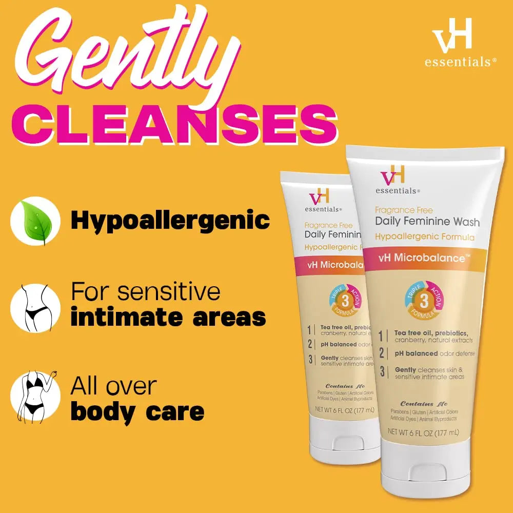 vH essentials Daily Feminine Wash - Fragrance Free, Hypoallergenic with Tea Tree Oil vH essentials Au supplements