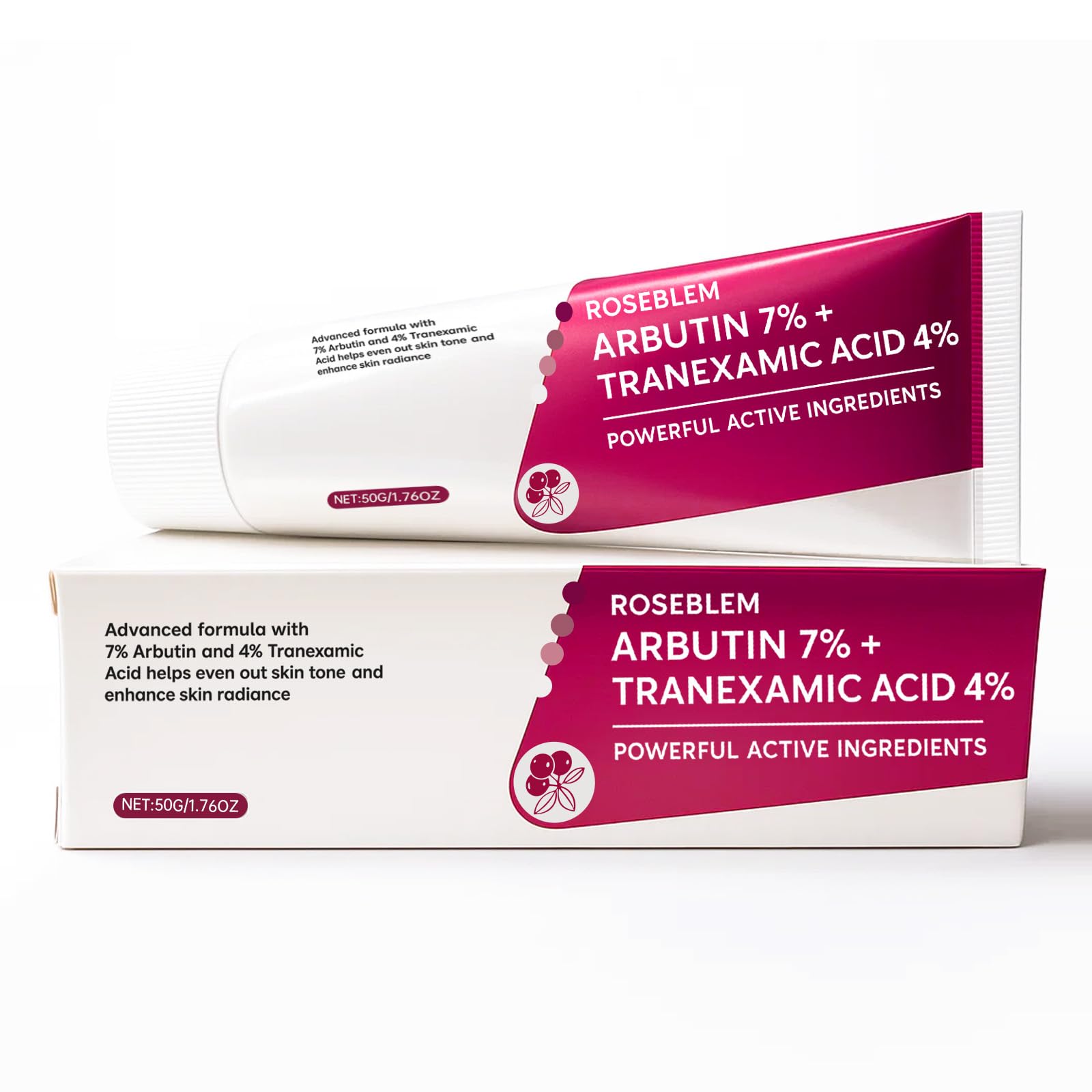 Roseblem Arbutin 7% + Tranexamic Acid 4% Face Cream for Dark Spots & Uneven Skin Tone