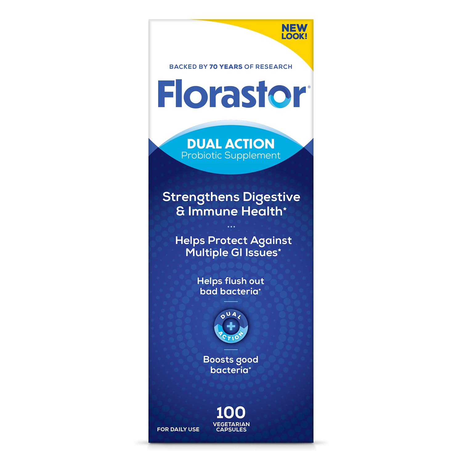 Florastor Probiotics for Digestive and Immune Health, 100 Capsules, Probiotics for Women & Men, Helps Flush Out Bad Bacteria, Boosts The Good with Our Unique Strain Saccharomyces Boulardii Florastor Au supplements