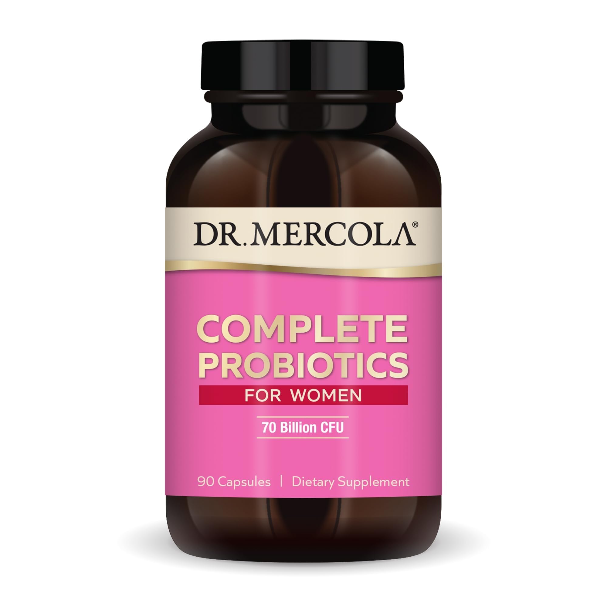 Dr. Mercola Complete Probiotics for Women - Supports Gut, Vaginal & Immune Health - Contains Lactobacillus Strains - Non-GMO, Gluten-Free & Soy-Free - 90 Capsules (90 Servings) Dr. Mercola Au supplements