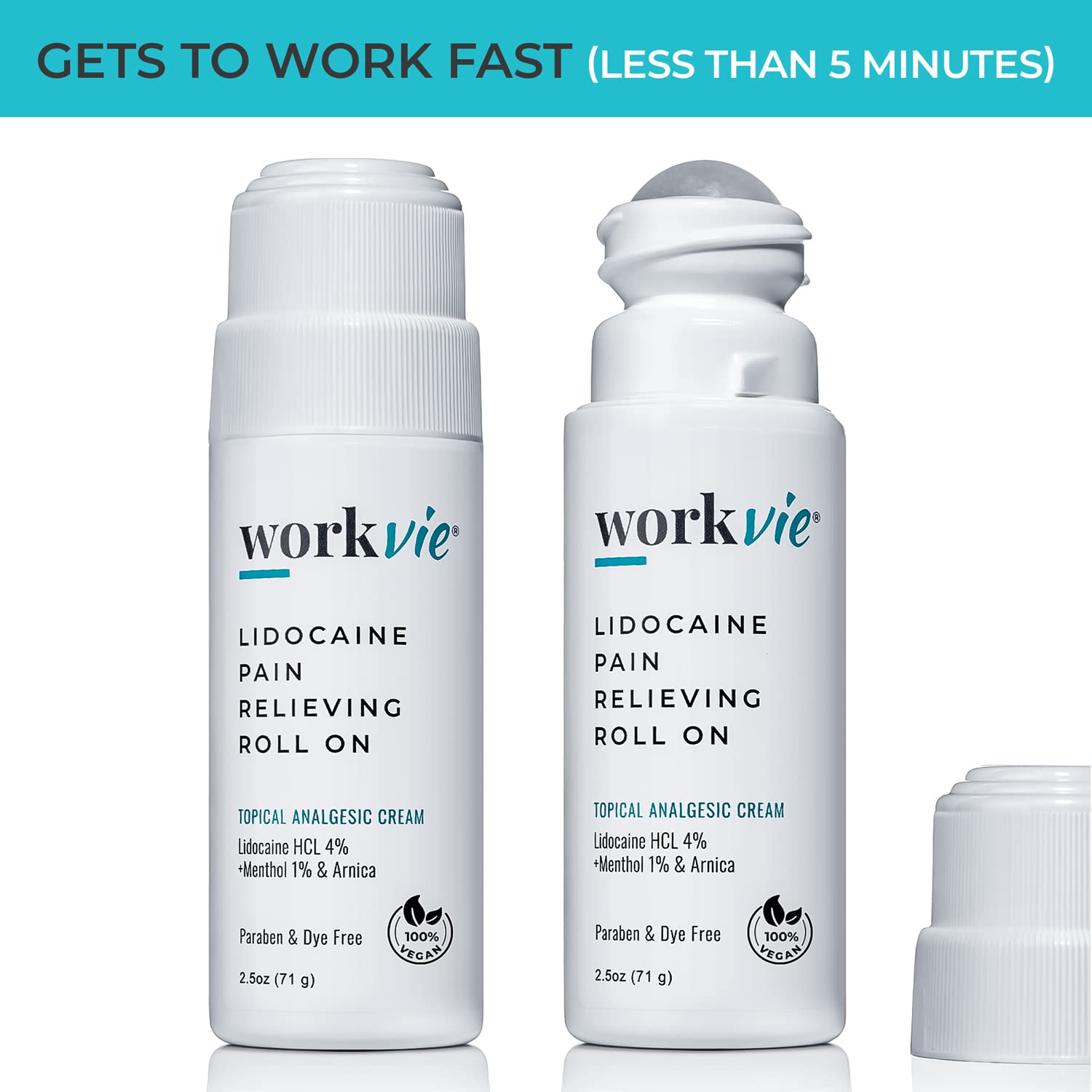 Workvie Lidocaine Pain Relief Roll On 2 Pack & Easy Reach Applicator Tool – Fast Acting Topical Lidocaine Maximum Strength with Arnica Montana & Aloe Vera for Muscles, Joints, Back, Neck & Feet Workvie Au supplements