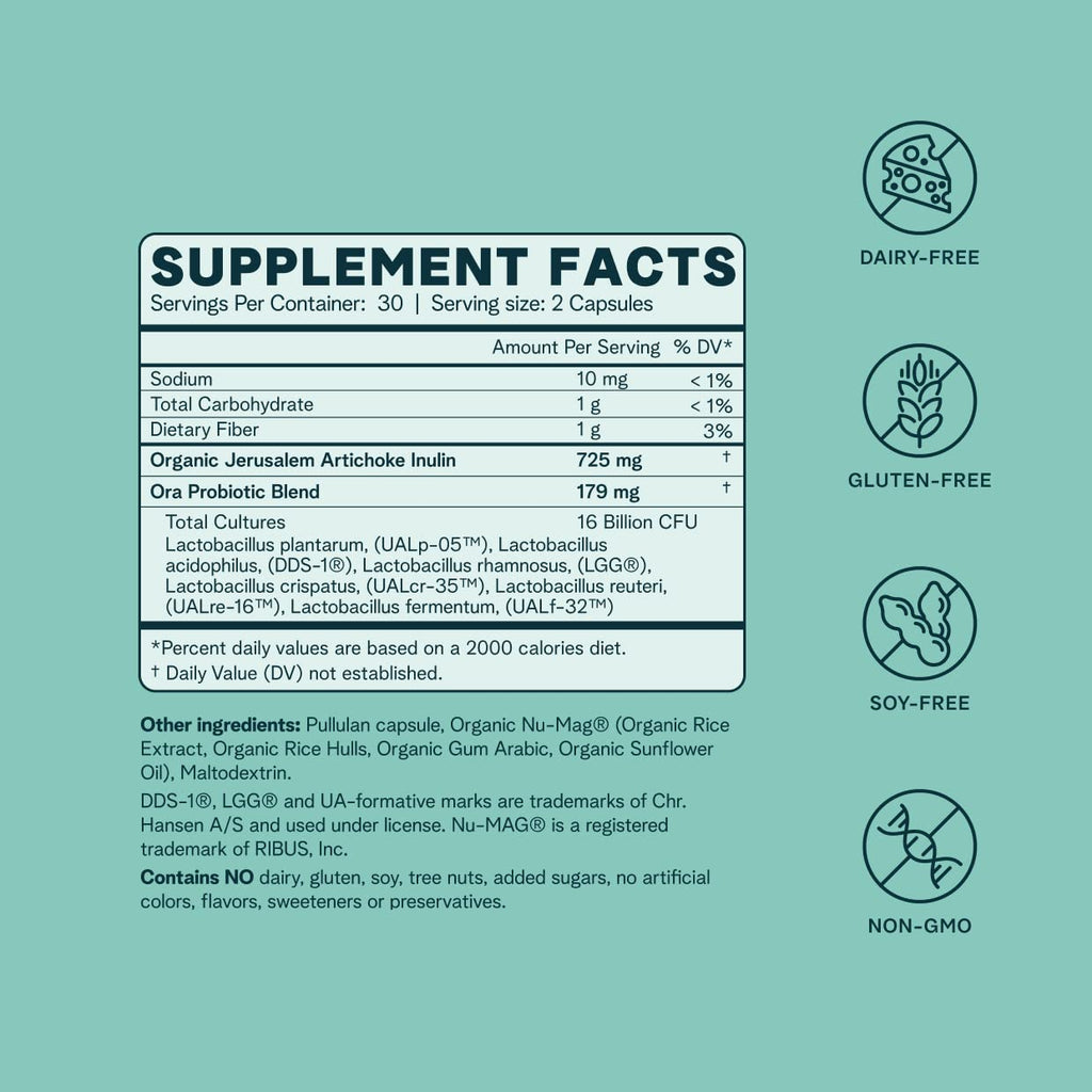 Ora Organic Probiotic for Women with L. crispatus, 6 Clinically Studied Lactobacillus Strains for Vaginal, pH & Urinary Tract Health,