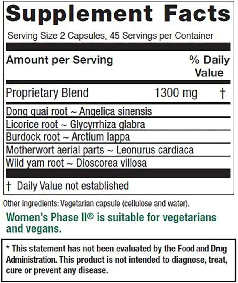 Vitanica Women's Phase II, Menopause Support, Vegan, 90 Capsules Vitanica Au supplements