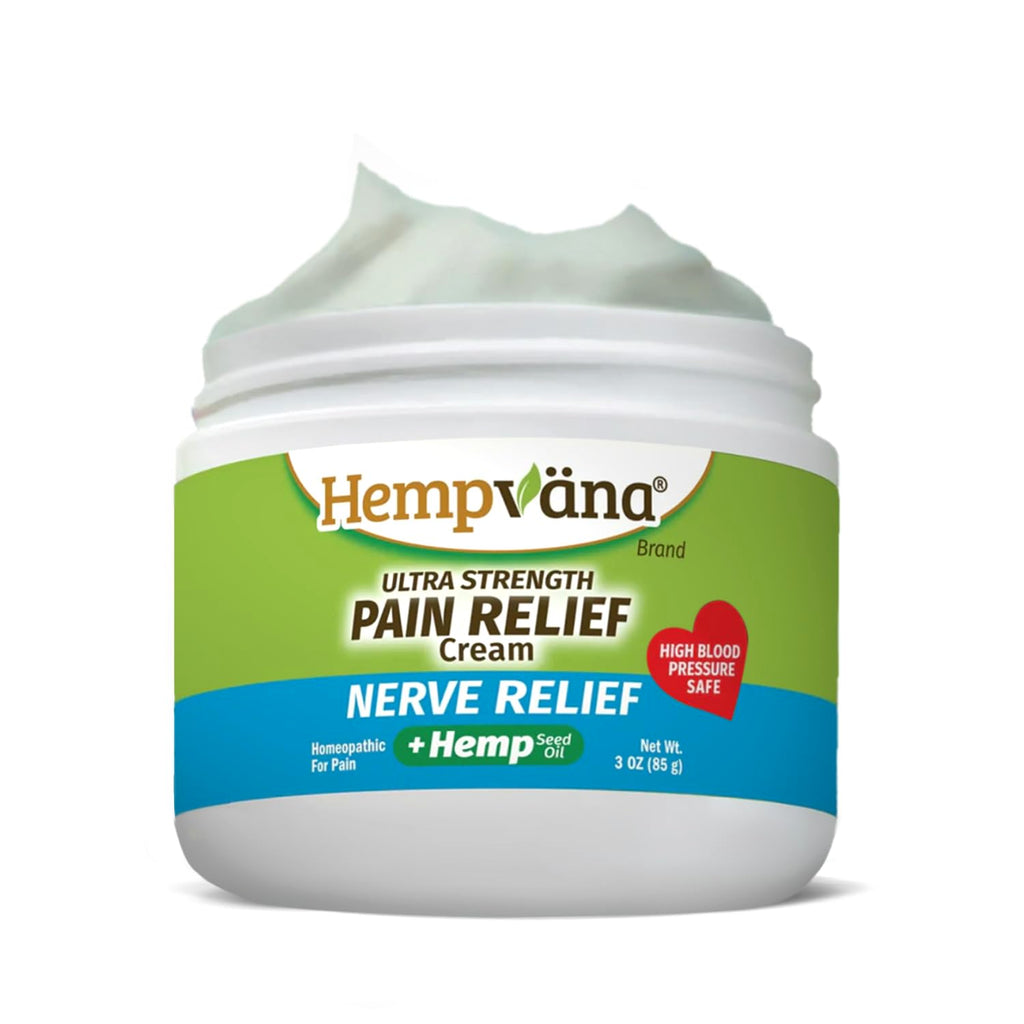 Hempvana Ultra-Strength Nerve Relief Cream w/100% Pure Hemp Seed Oil, AS SEEN ON TV, Relieves Nerve Pain, Shooting Pain, Joint Pain, Tingling, Muscle Cramps, Crawling Sensations, 3 oz Jar Hempvana Au supplements