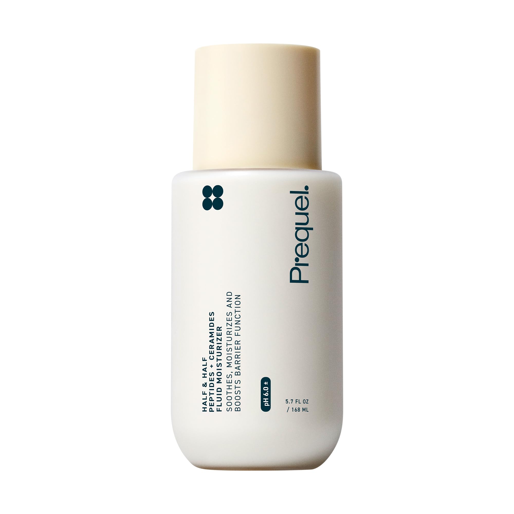 Prequel Skin Half and Half Fluid Moisturizer Face Cream. Lightweight Ceramide Peptide Lotion for All Skin Types