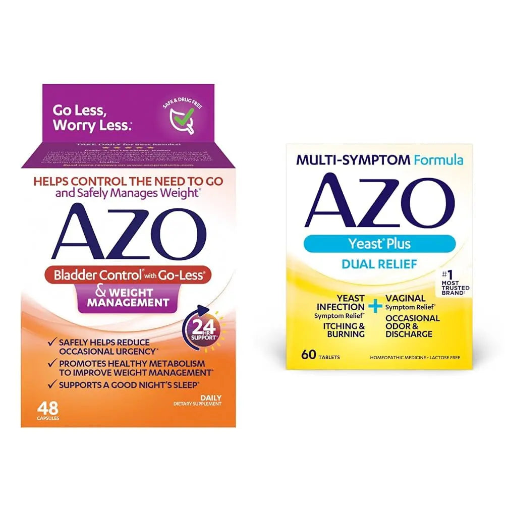 AZO Bladder Control with Go-Less® & Weight Management Dietary Supplement & Yeast Plus Dual Relief AZO Au supplements