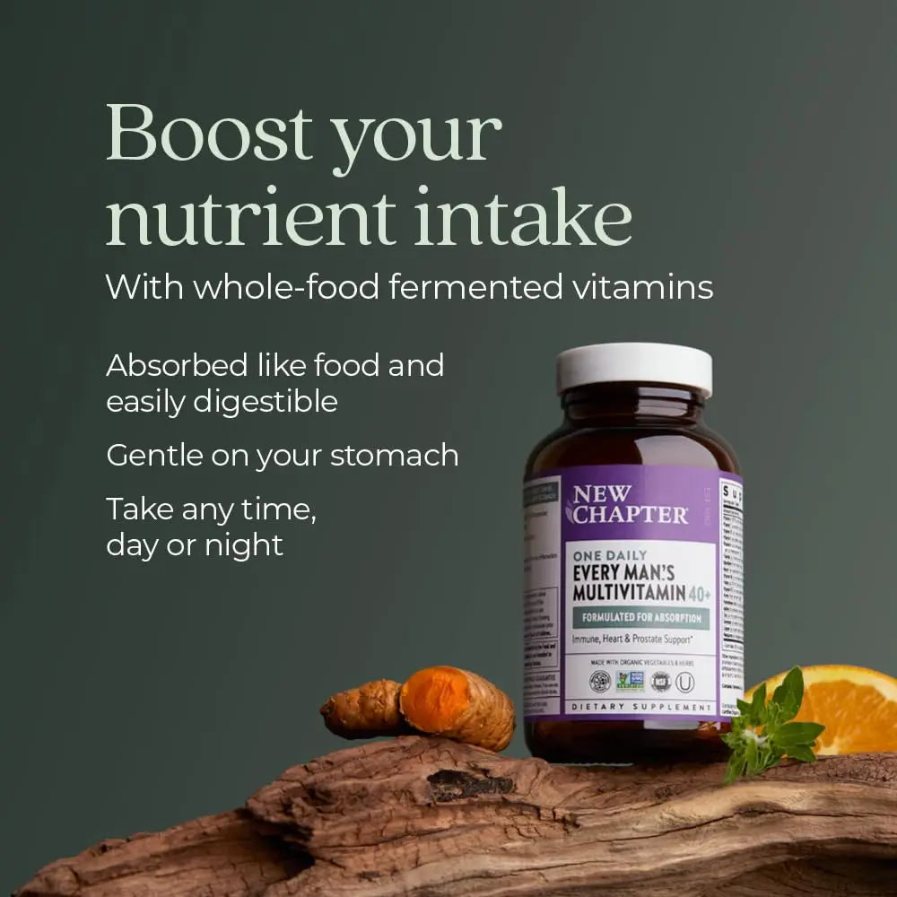 New Chapter Men’s Multivitamin 40+, Extra B6 & B12, D3, Vitamin C & Zinc, Immune, Heart, Cellular Energy, and Brain Health New Chapter Au supplements