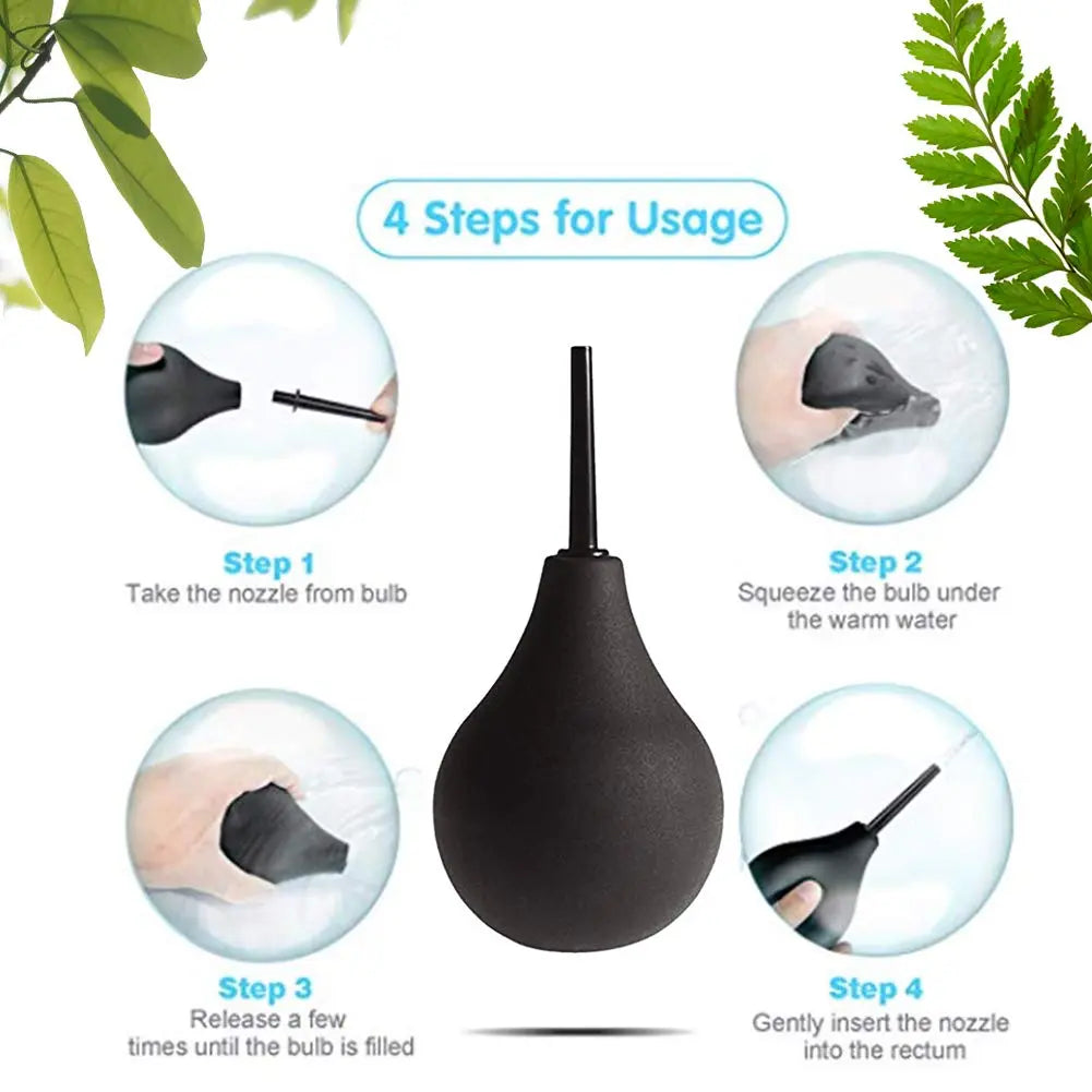 GNEGKLEAN Black Silicone Enema Bulb Kit 7.6oz Clean Anal Douche for Men Women with 19.7in GNEGKLEAN Au supplements