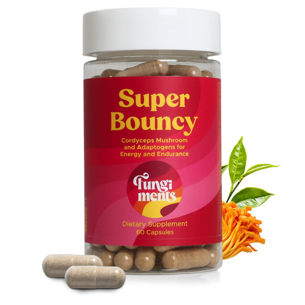 Fungiments Super Bouncy Mushroom Supplement – Cordyceps Focus Capsules for Adults – Natural Brain Boost, Green Tea Energy Vitamins Without jitters, Stamina for Women, Fatigue Support – 60 Count Fungiments Au supplements