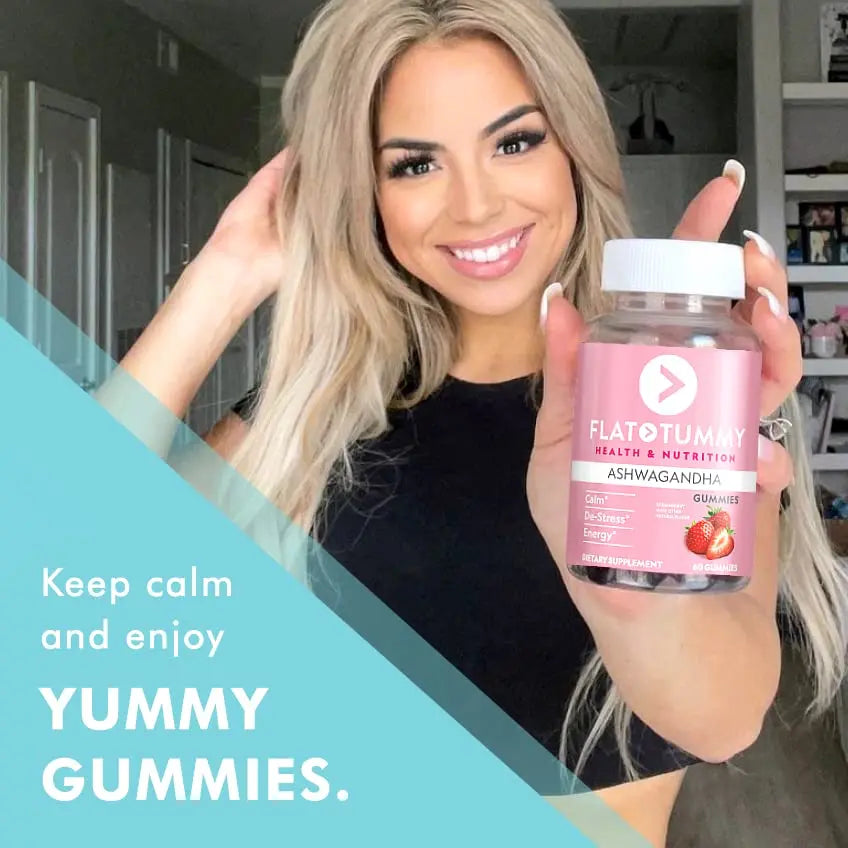 Flat Tummy Tea Ashwagandha Gummies (60 Count) feat. Lemon Balm - Destress,Calm Flat Tummy Tea Au supplements