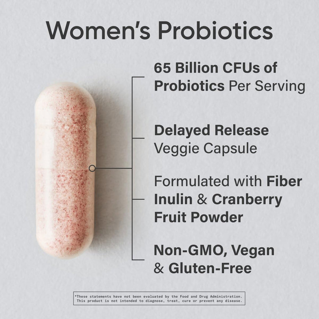 Sports Research Women's Probiotics with Prebiotics, 65 Billion CFU - Vegan Capsules for Gut Health & Digestive Support, Probiotics for Women with Cranberry - Non-GMO Verified & Gluten Free - 30 Count Sports Research Au supplements