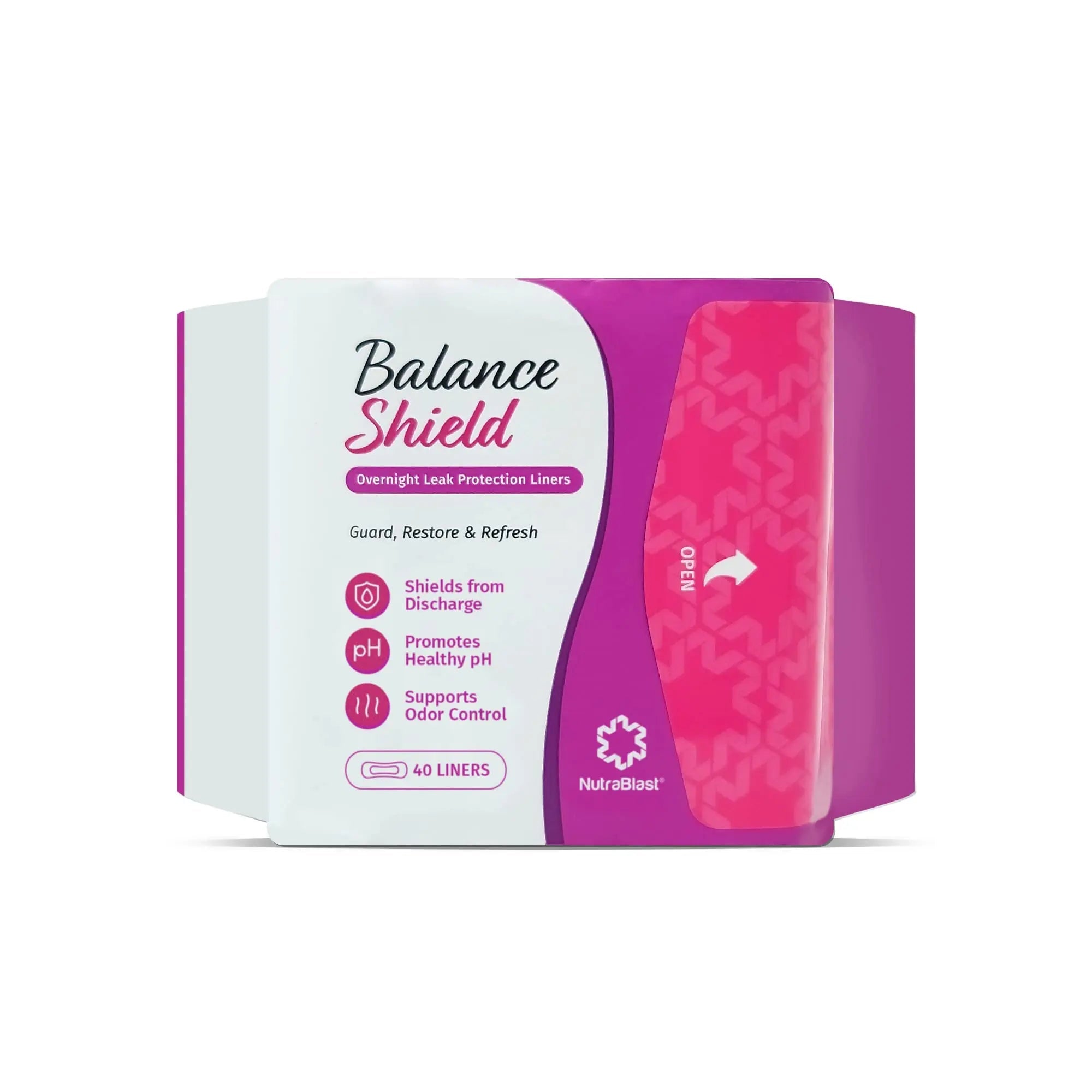 NutraBlast Balance Shield Panty Liners - Discharge & Odor-Proof Layers (180mm, 40-Pack) NutraBlast Au supplements
