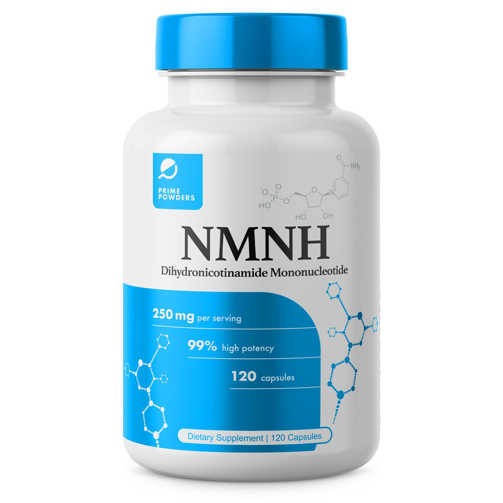 Prime Powders NMNH: Dihydronicotinamide Mononucleotide (120 Capsules) NAD+ Support NR NAD Supplement Prime Powders Au supplements