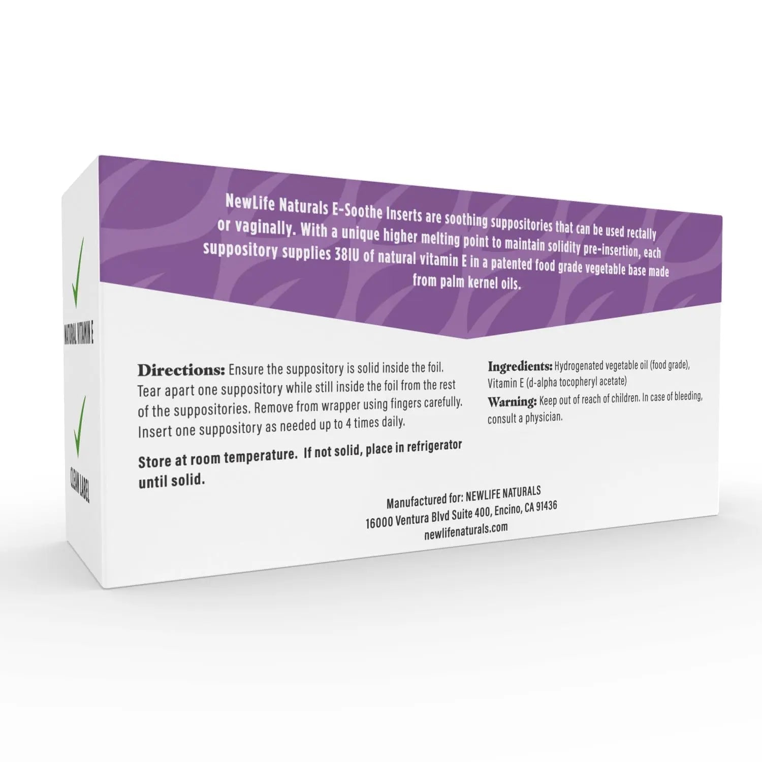 NewLife Naturals Vitamin E Suppositories 38IU - Vaginal Dryness Irritation Menopause Atrophy Relief NewLife Naturals Au supplements