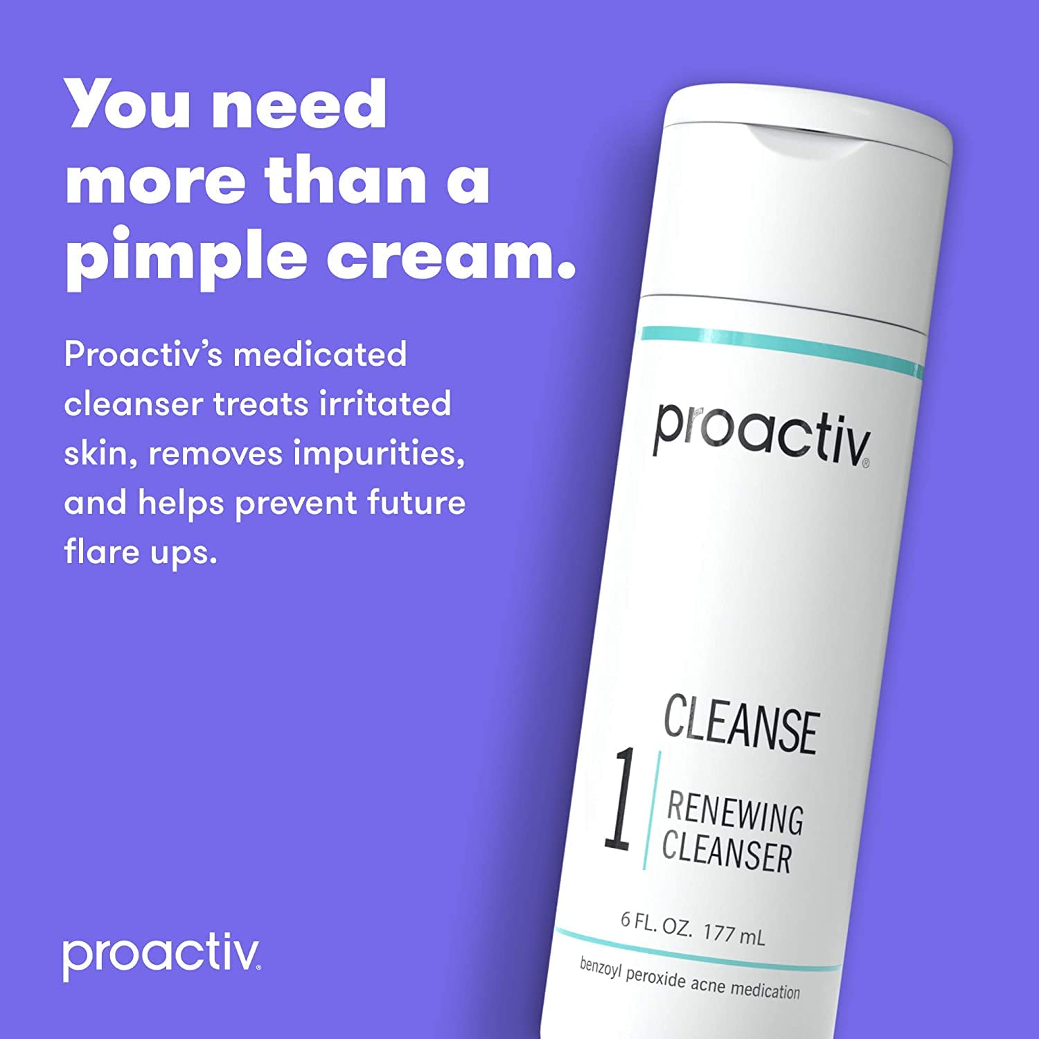 Proactiv Acne Cleanser - Benzoyl Peroxide Face Wash and Acne Treatment - Daily Facial Cleanser and Hyularonic Acid