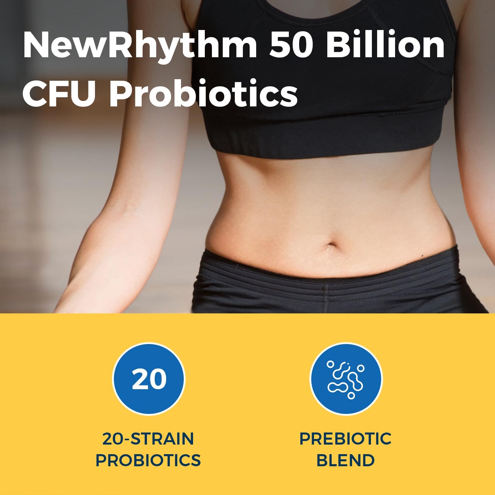 NewRhythm Probiotics 50 Billion CFU 20 Strains, 60 Veggie Capsules, Targeted Release Technology, Stomach Acid Resistant