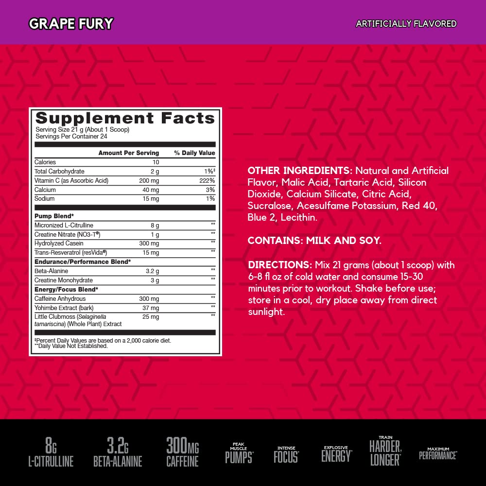 BSN N.O.-XPLODE Vaso Pre Workout Powder with 8g of L-Citulline and 3.2g Beta-Alanine BSN Au supplements