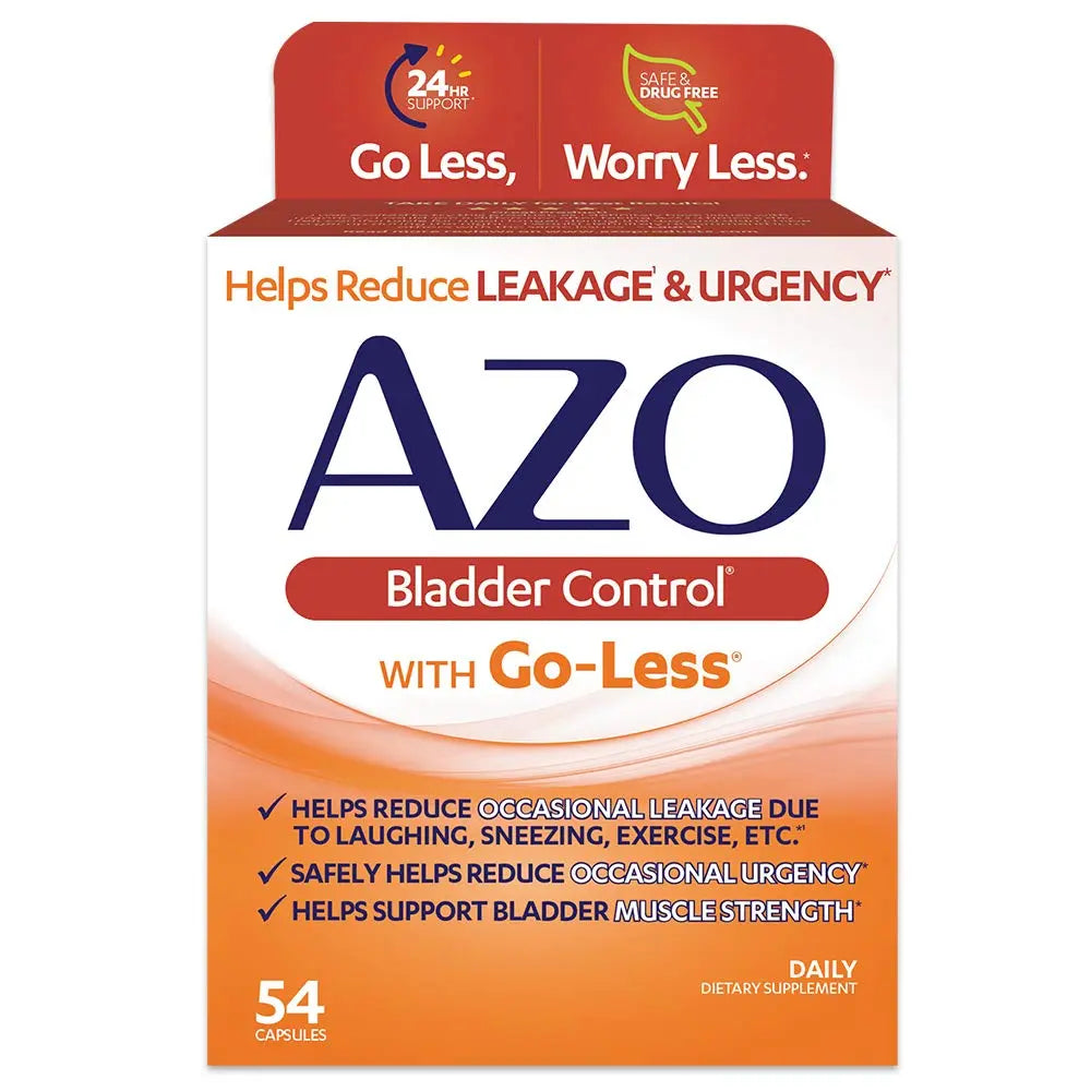AZO Bladder Control with Go-Less Daily Supplement | Helps Reduce Occasional Urgency & Leakage | 54 Count Cranberry Urinary Tract Health | 100 Softgels AZO Au supplements