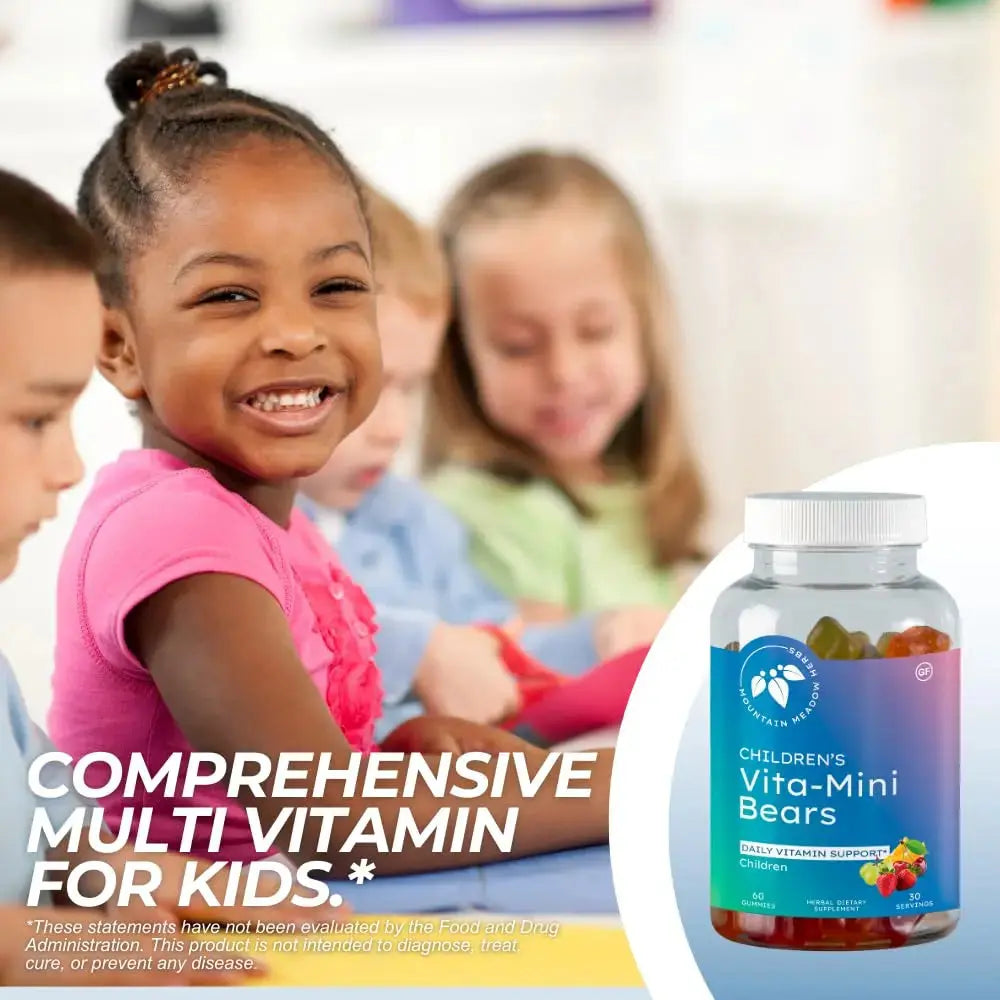Mountain Meadow Herbs Vita-Mini Bears for Children | Multivitamin with Biotin, Folic & Pantothenic Acid, Iodin, Zinc | Mountain Meadow Herbs Au supplements