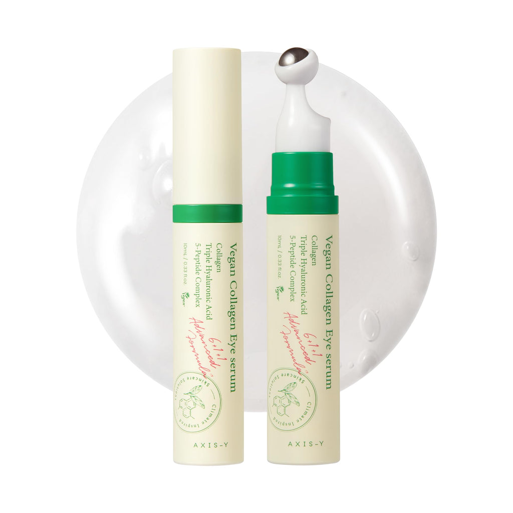 AXIS-Y Vegan Collagen Eye Serum - K Beauty Triple Hyaluronic Acid & Peptide Collagen Serum Improve Skin Elasticity, Reduce Fine Lines & Dark Circles