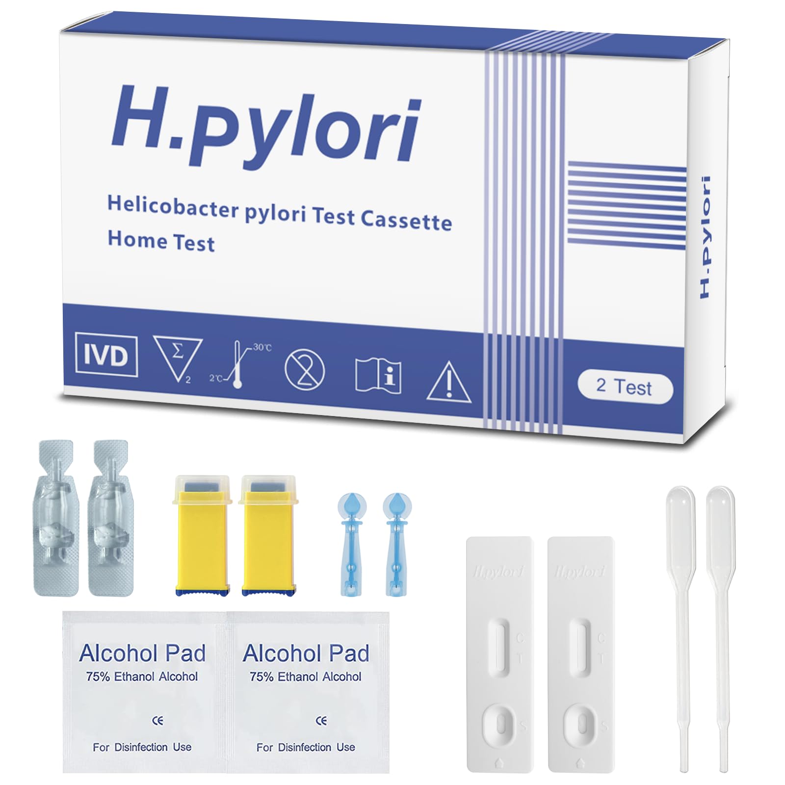 H Pylori Test Kit, Helicobacter Pylori Test Kit - Fast and Accurate, Self-Test at Home, Results in 10-15 Minutes, No Lab Visit Required OUROZO Au supplements