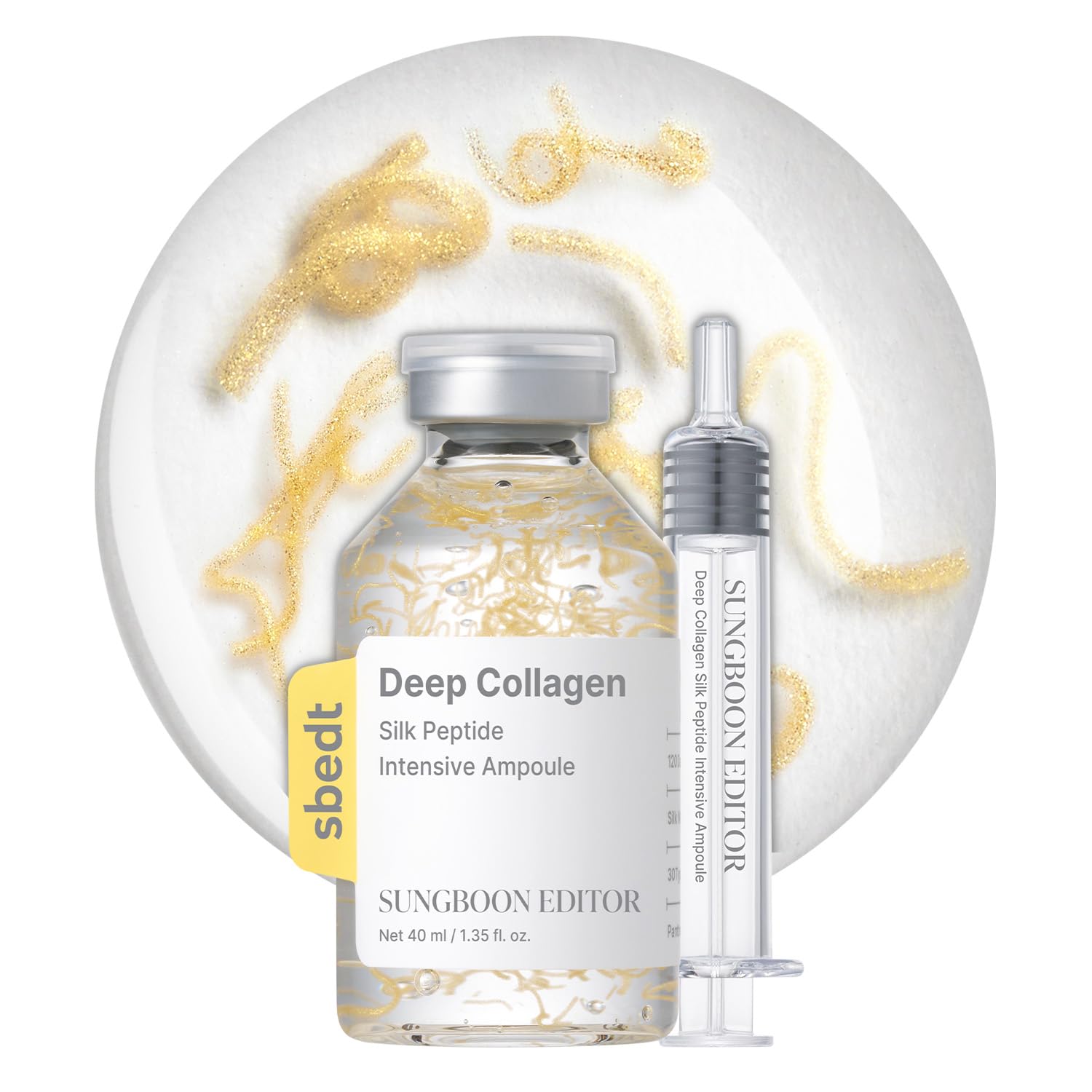 SUNGBOON EDITOR Glow Intensive Silk Peptide Ampoule, Copper Peptides Serum for Face with Collagen & Multi Peptides