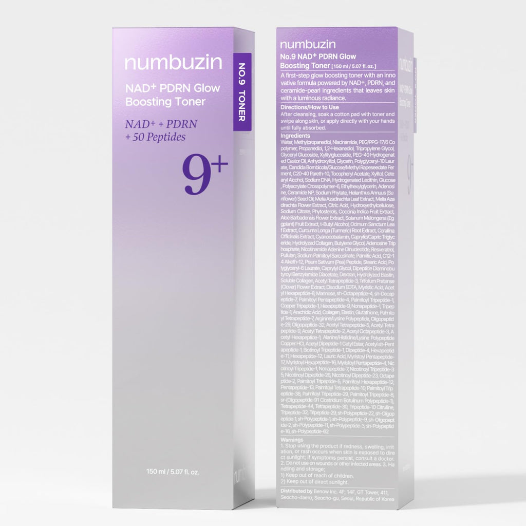 numbuzin No.9 NAD+ Salmon PDRN Glow Boosting Toner, Hydrating & Firming Toner for Wrinkles, Fine Lines & Dull Skin