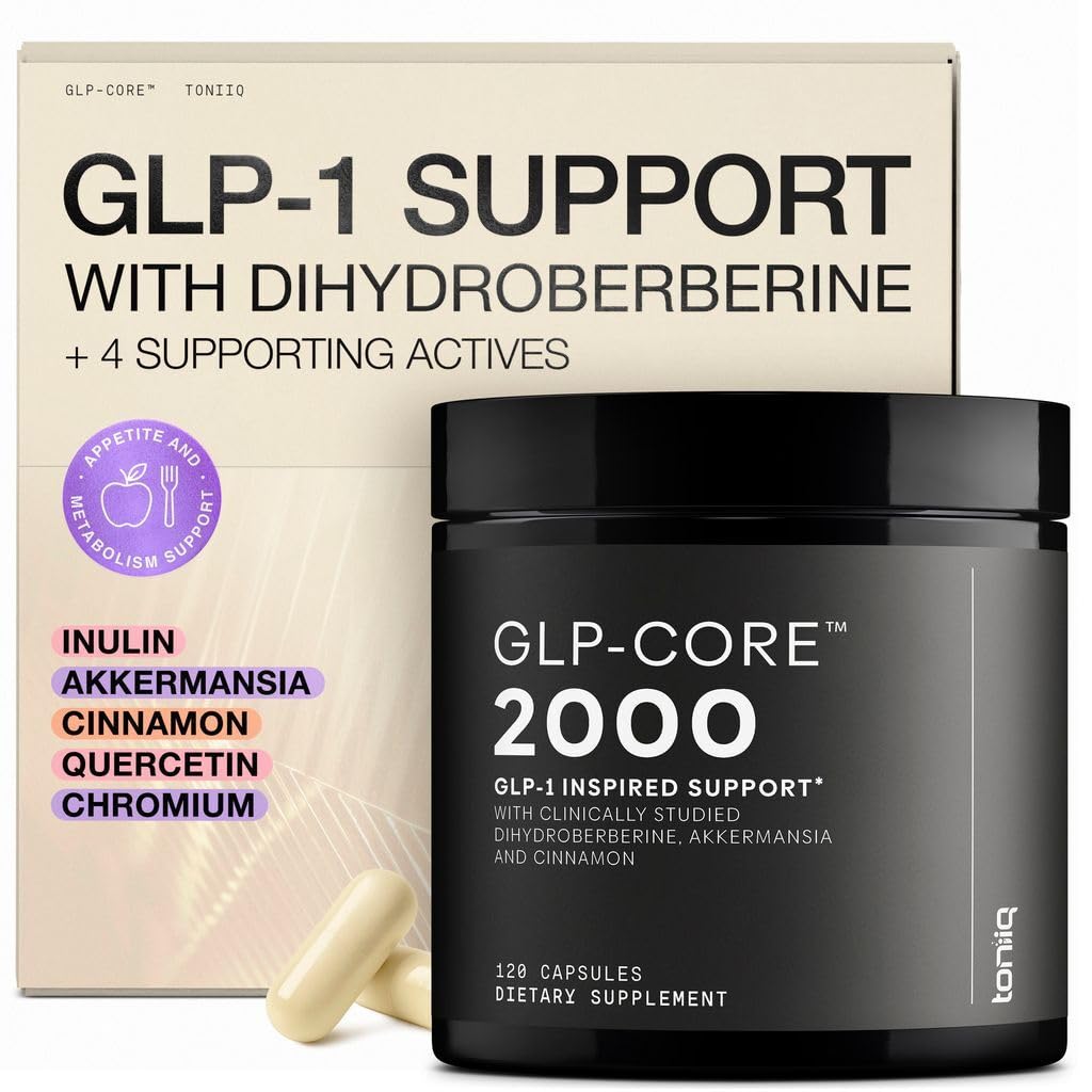 Toniiq GLP-1 Support — with Clinically Studied, Patented GlucoVantage® Dihydroberberine and Akkermansia — Appetite and Fullness Support — 120 Capsules (60-Day Supply) Toniiq Au supplements
