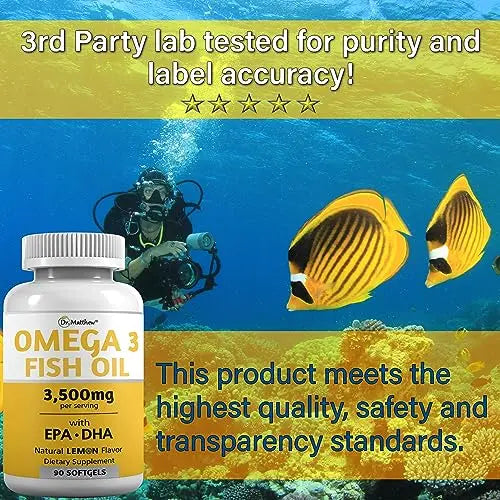 Burpless Fish Oil Pills. Triple Strength Omega 3 Fish Oil Burpless. EPA DHA Omega 3 Supplement Dr. Matthew Au supplements