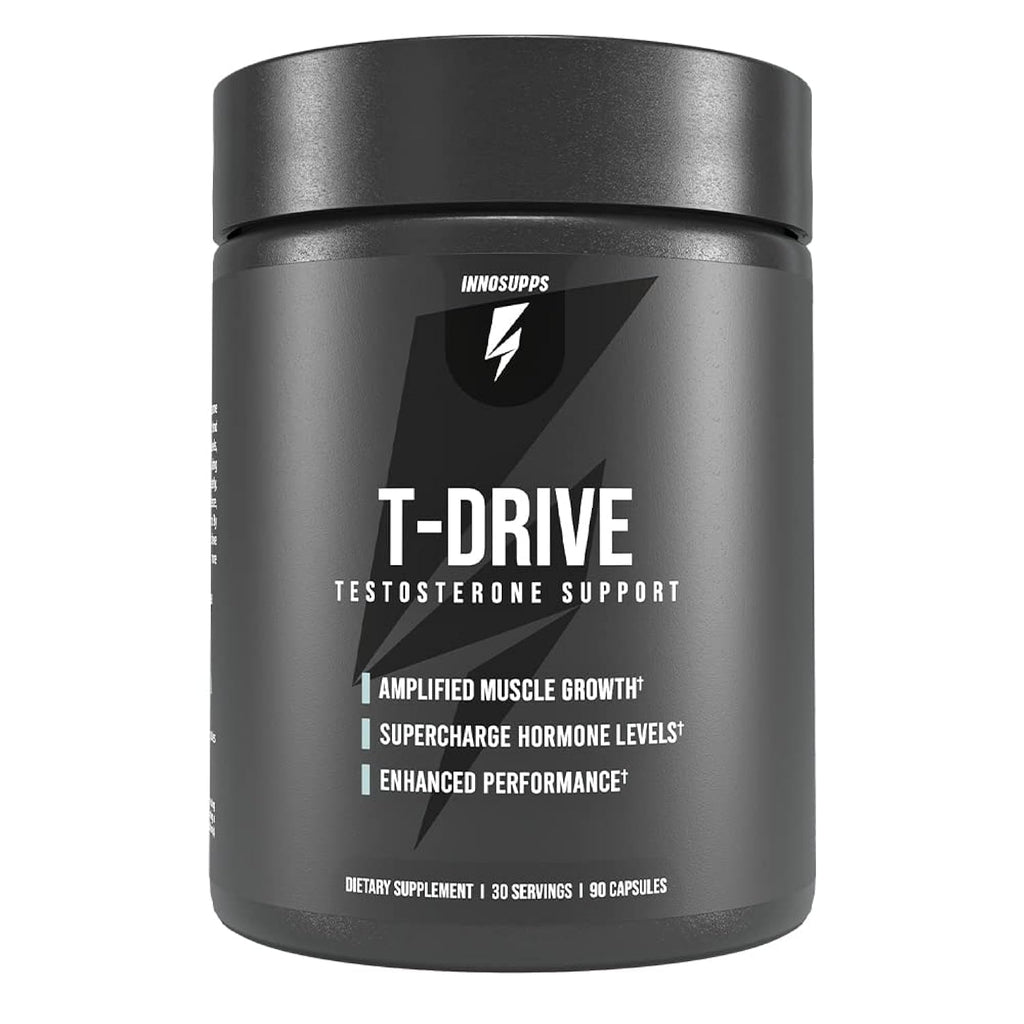 InnoSupps T-Drive Testosterone Booster Enhance Performance Amplify Muscle Growth, Increase Libido & Energy Levels w/KSM-66 Ashwagandha, Magnesium, Vitamin D, Niacin Boron, Fenugreek, 90 Caps, 30 Days InnoSupps Au supplements