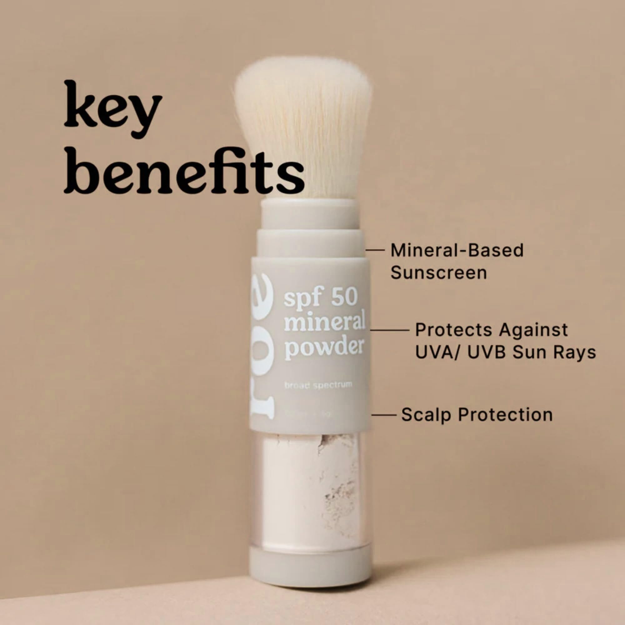 Roe Wellness- Kids SPF 50 Brush On Mineral Sunscreen Powder EWG, Reef-Friendly, Easy to Apply for Kids, Babies & Parents