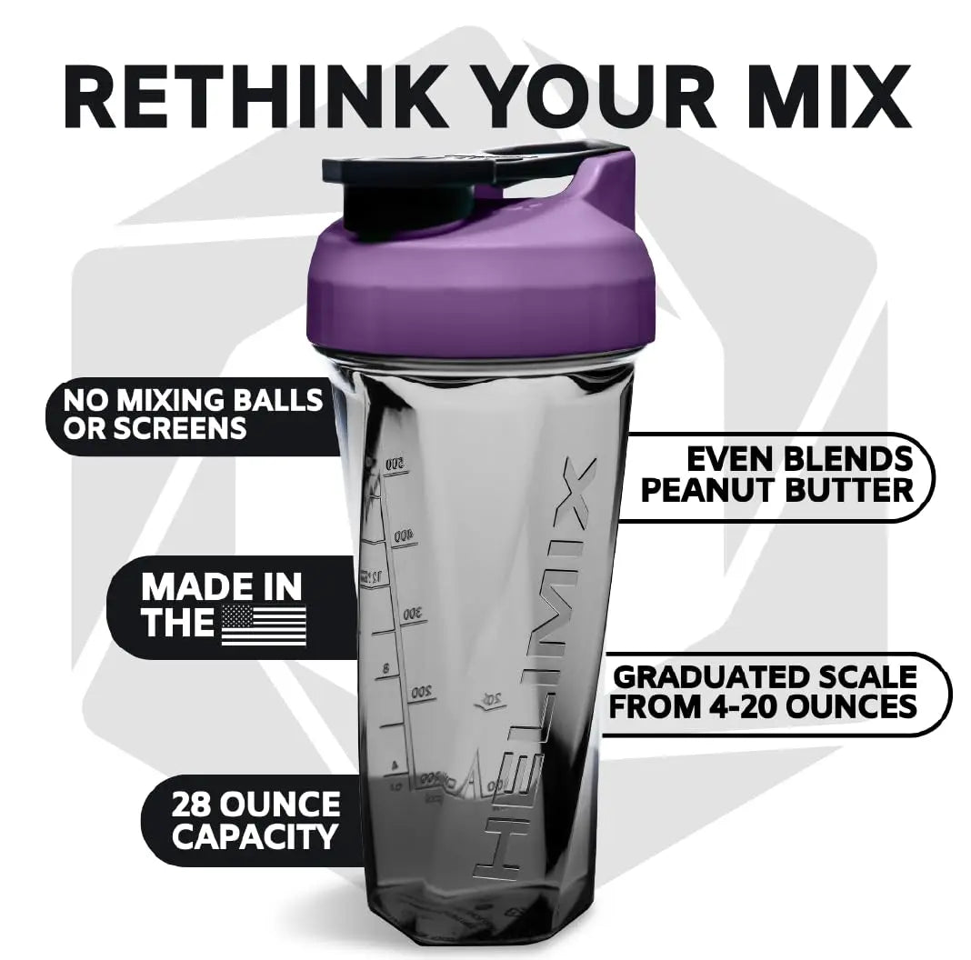 HELIMIX 2.0 Vortex Blender Shaker Bottle Holds upto 28oz | No Blending Ball or Whisk HELIMIX Au supplements