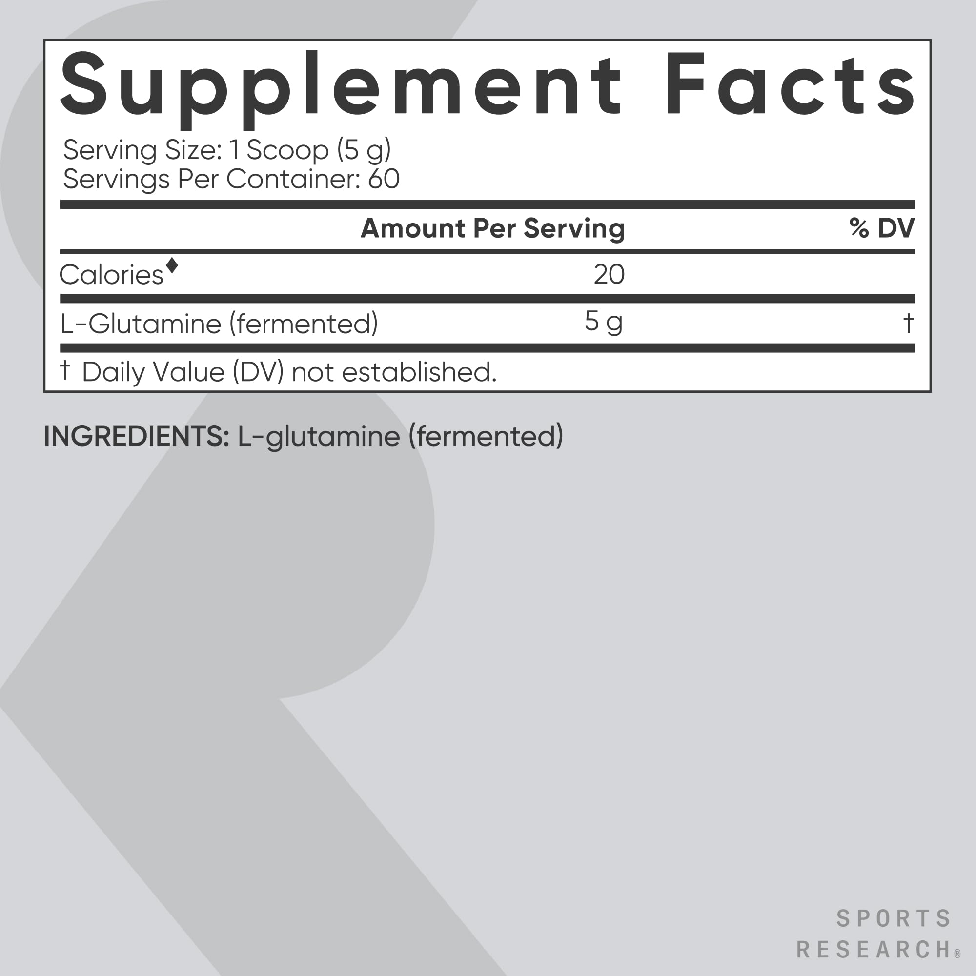 Sports Research L-Glutamine - Workout Recovery, Immune Health & Gut Health Support - 5 G Per Serving - 10.58 Oz