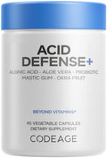 Codeage Acid Defense+ Supplement - Marshmallow Root, DGL Licorice, Aloe Vera, Probiotics, Alginic Acid, Zinc-L-Carnosine, Mastic Gum, Okra Fruit - Digestion Support - Non-GMO - 90 Capsules Codeage Au supplements