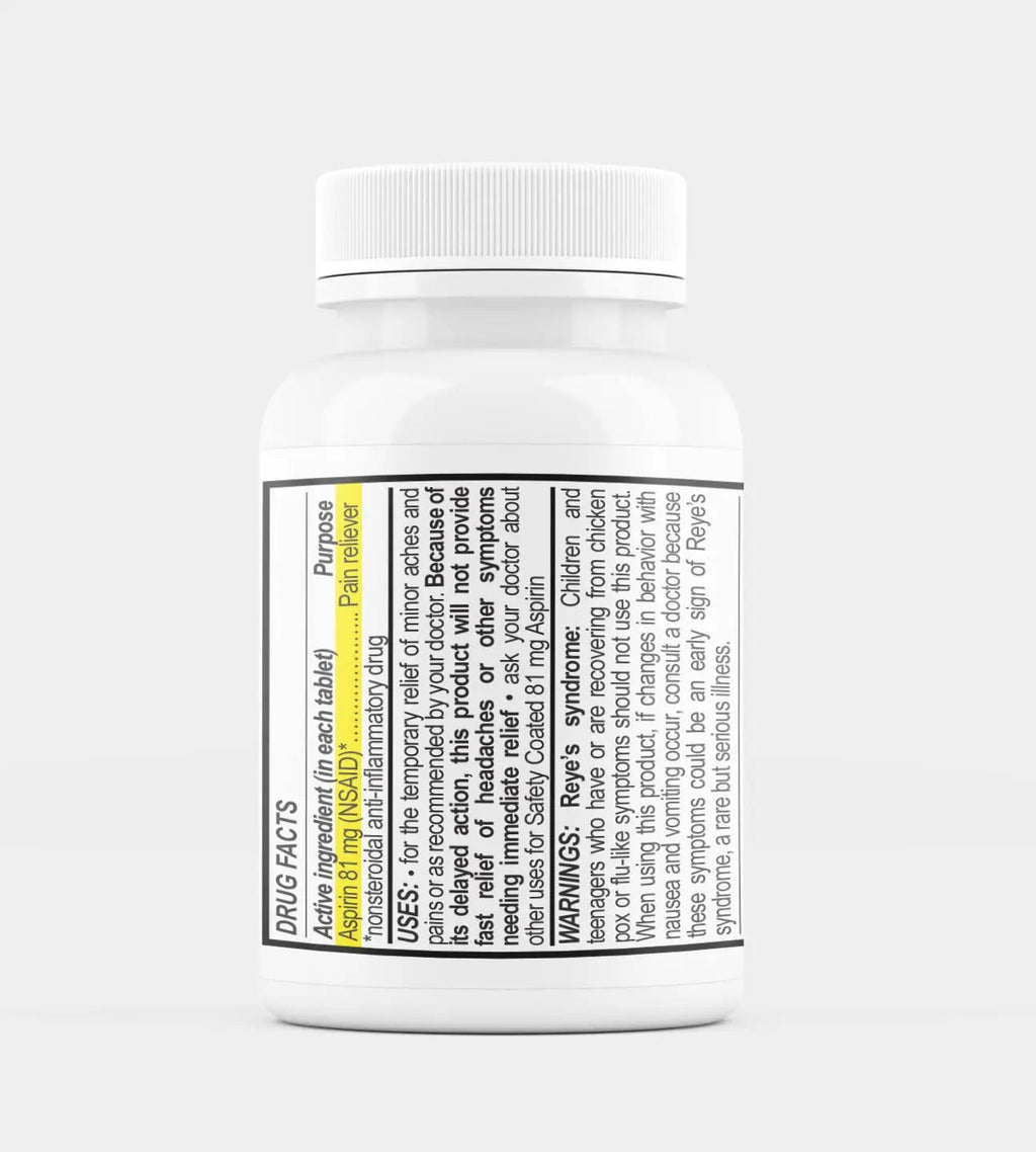 MedPlus Low Dose Aspirin 81 mg - 500 Tablets | Enteric Coated | Pain Reliever for Minor Aches and Pains, Fever Reducer - Made in USA MedPlus Au supplements