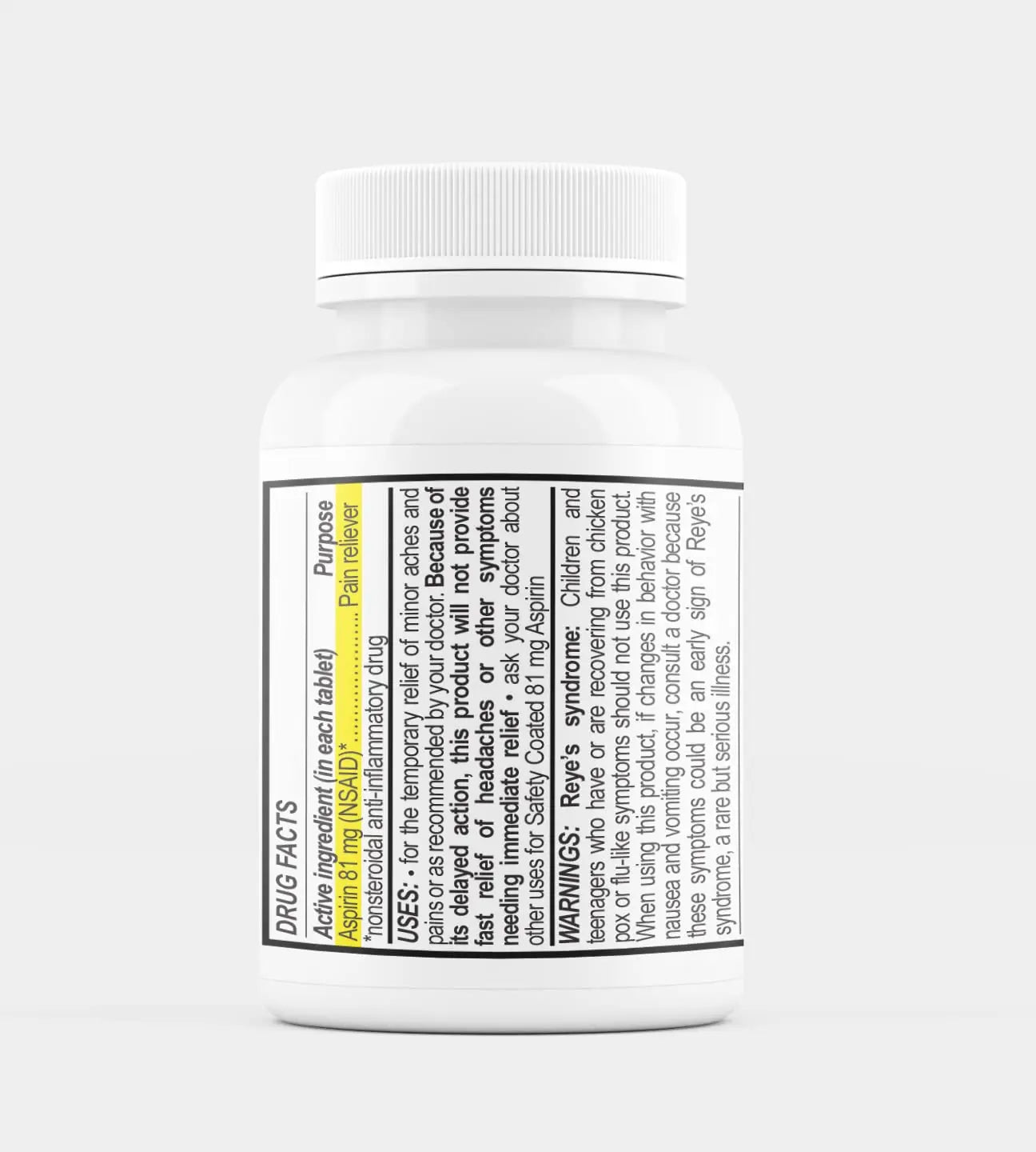 MedPlus Low Dose Aspirin 81 mg - 500 Tablets | Enteric Coated | Pain Reliever for Minor Aches and Pains, Fever Reducer - Made in USA MedPlus Au supplements