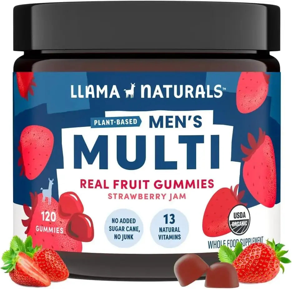 Llama Naturals Multivitamin for Men, Vegan, Organic Gummies with Vitamin D, C and K, Men's Real Fruit Gummy Vitamins Llama Naturals Au supplements