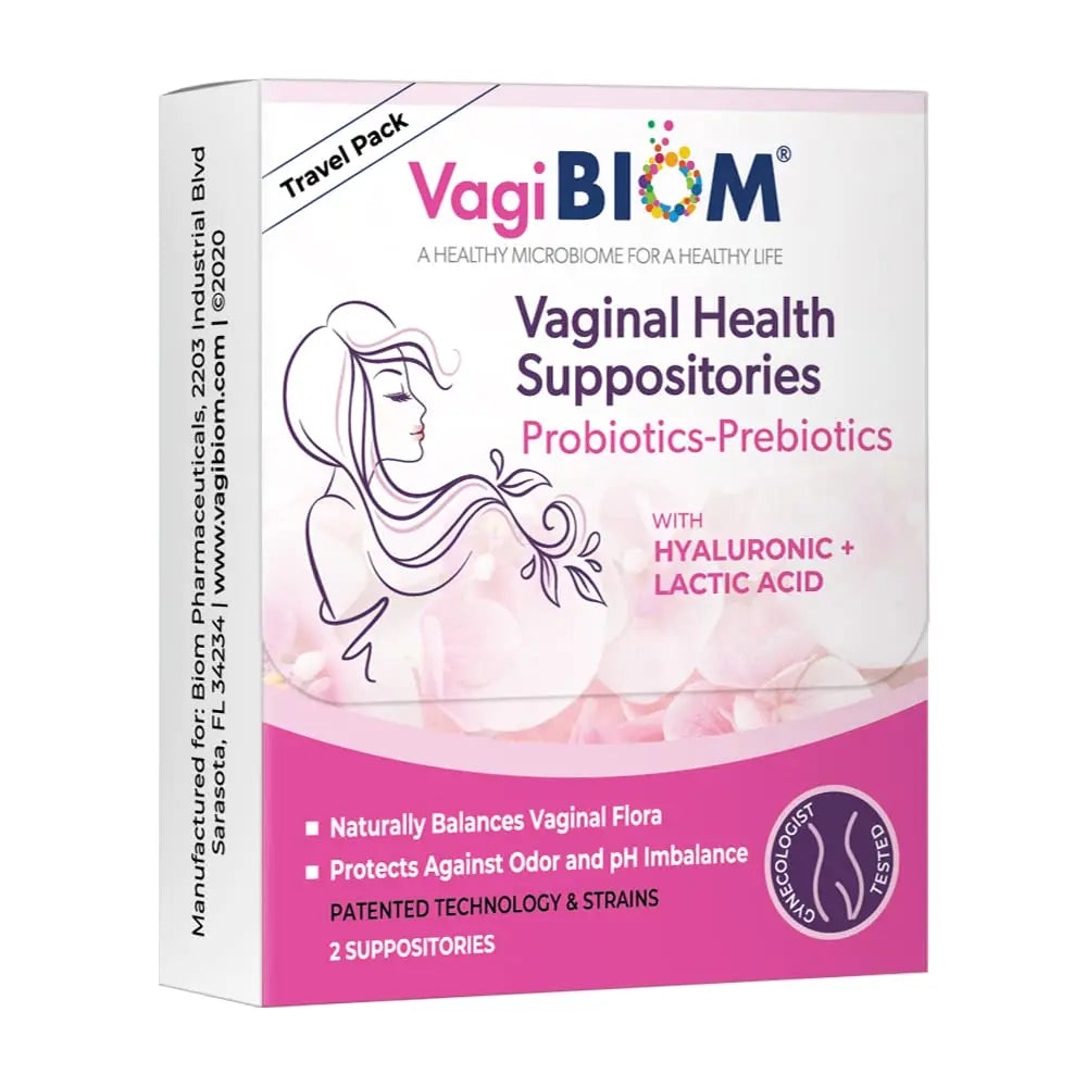 VagiBiom Probioitc Suppository Convenient Travel Pack with 2 Suppositories VagiBiom Au supplements