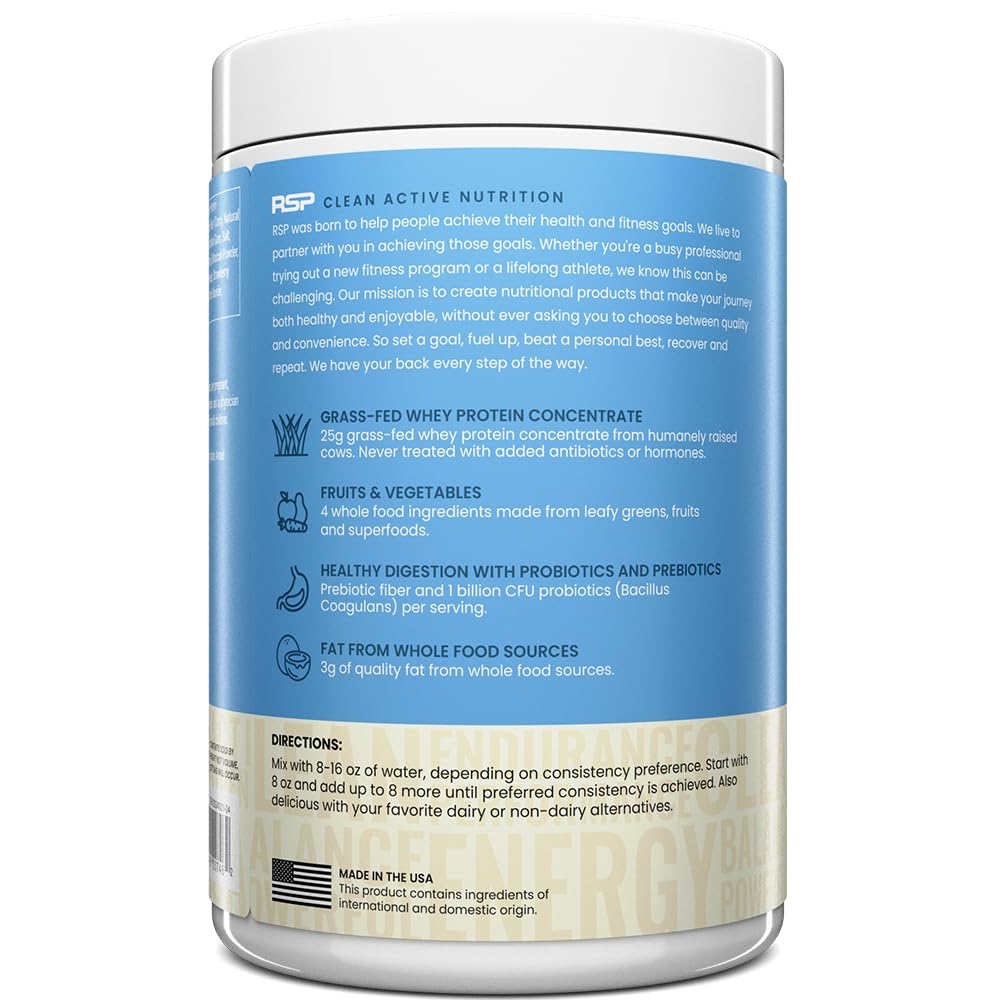TrueFit High Fiber Protein Powder, Grass-Fed Whey Meal Replacement Shake with Prebiotics, Probiotics, & Organic Superfoods, Keto Friendly, Gluten Free