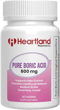Heartland Pharma Boric Acid Vaginal Suppositories - Feminine Care - 100% Pure Boric Acid - (30 ct)(2 Pack) Heartland Pharma Au supplements