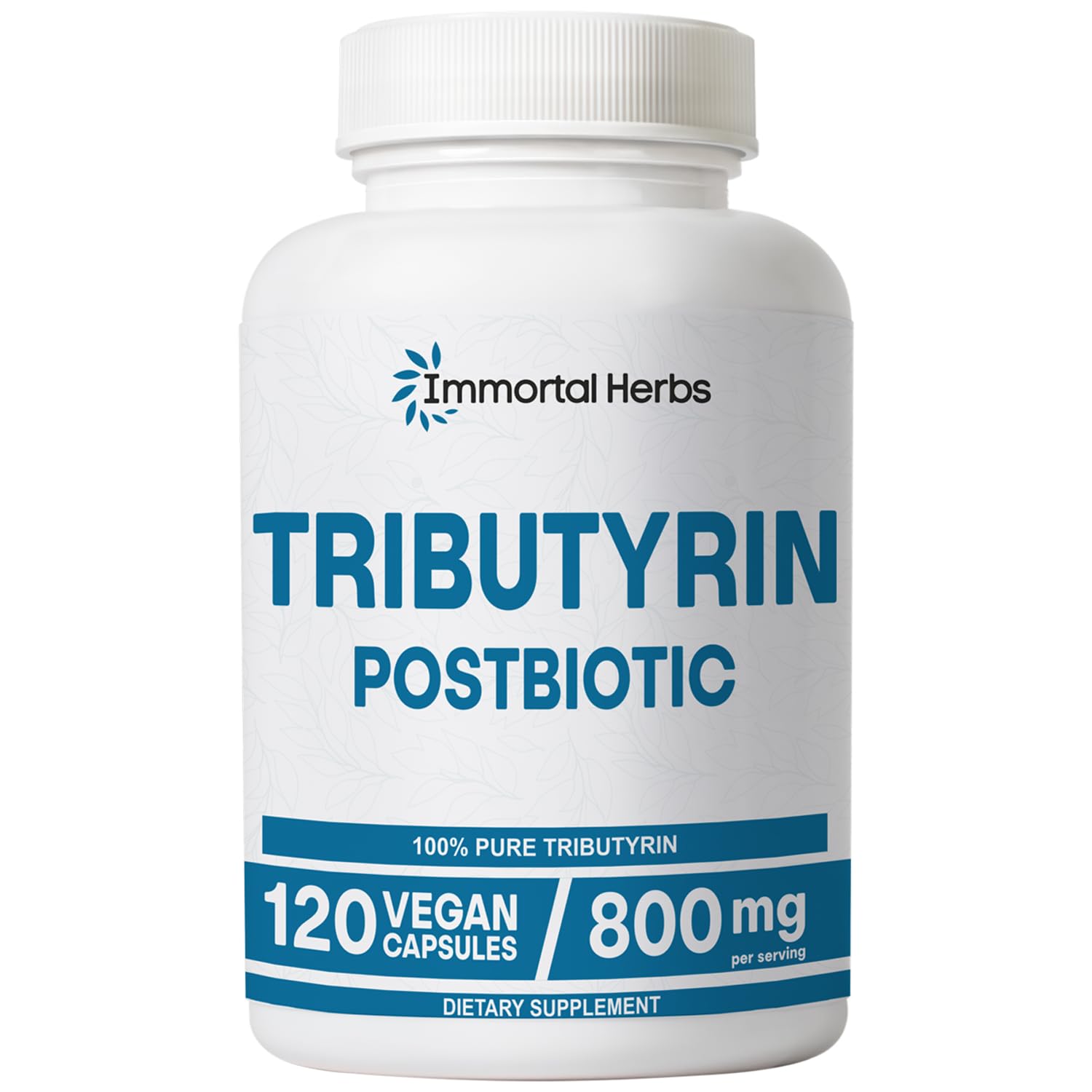 Immortal Herbs Tributyrin Supplement 800mg, Advanced Butyrate Form, 55% Standardized, More Effective Delivery Than Sodium Butyrate, 120 Capsules, Non-GMO & Gluten Free Postbiotic Supplement Immortal Herbs Au supplements