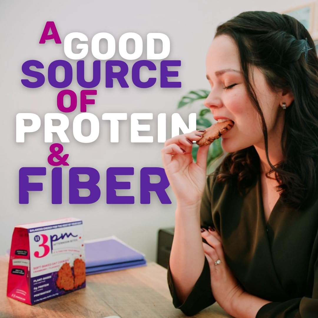 3PM Afternoon Bites Cranberry Flaxseed Cookies with Postbiotics, 5g of Protein, 15 Cookies 3PM AFTERNOON BITES Au supplements