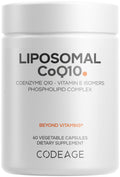 Codeage Liposomal CoQ10 Supplement - 125 mg Coenzyme Q10 with Vitamin E Isomers Tocopherols - 2-Month Supply - 1 Capsule Per Serving - Liposomal Delivery - Vegan, Non-GMO, Gluten-Free - 60 Capsules Codeage Au supplements