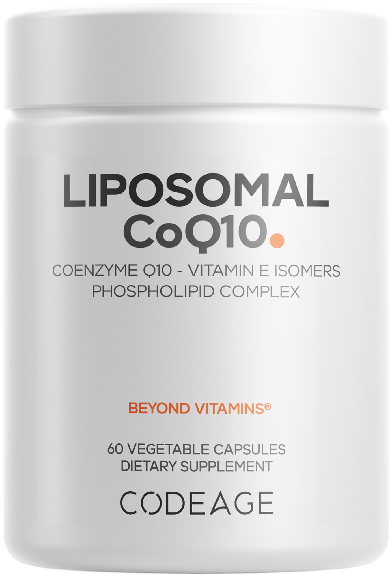 Codeage Liposomal CoQ10 Supplement - 125 mg Coenzyme Q10 with Vitamin E Isomers Tocopherols - 2-Month Supply - 1 Capsule Per Serving - Liposomal Delivery - Vegan, Non-GMO, Gluten-Free - 60 Capsules Codeage Au supplements