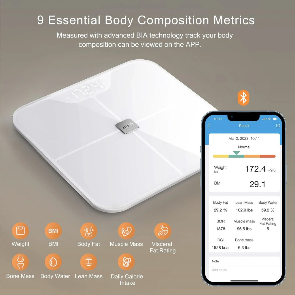 iHealth Nexus Smart Scale for Body Weight Bluetooth, Digital Bathroom Scale Body Fat and Muscle iHealth Au supplements