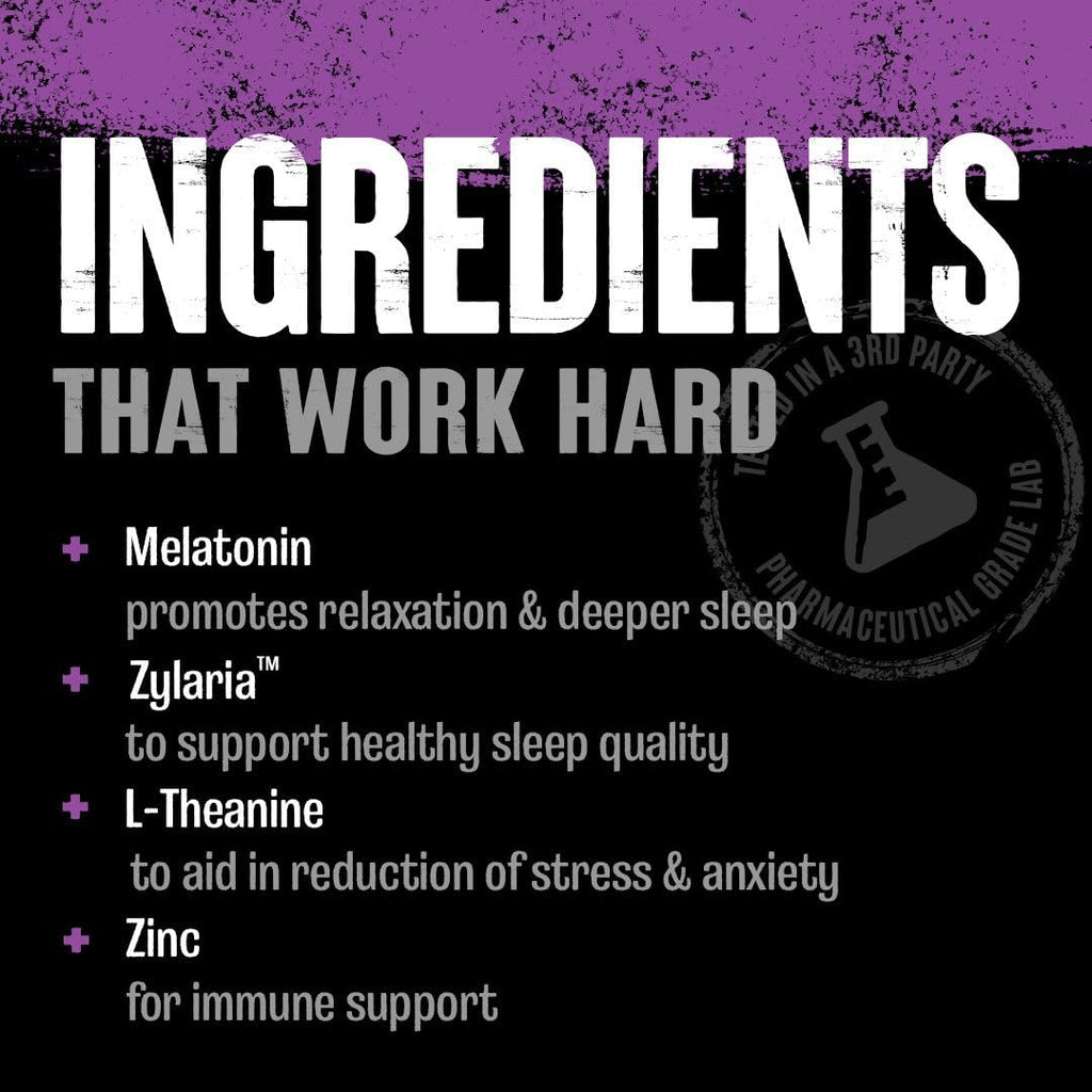 Animal PM - Sleep Aid for Adults Non-Habit Forming Relaxation Enhancer and Mood Support with Melatonin, L-Theanine, Zylaria, Zinc, Magnesium, Vitamin B6, GABA